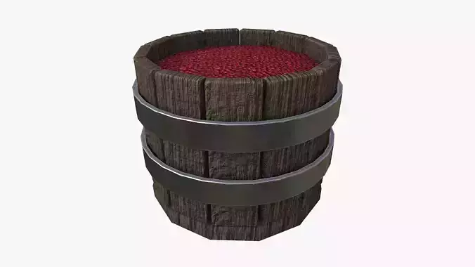 Wooden basket with Cherry