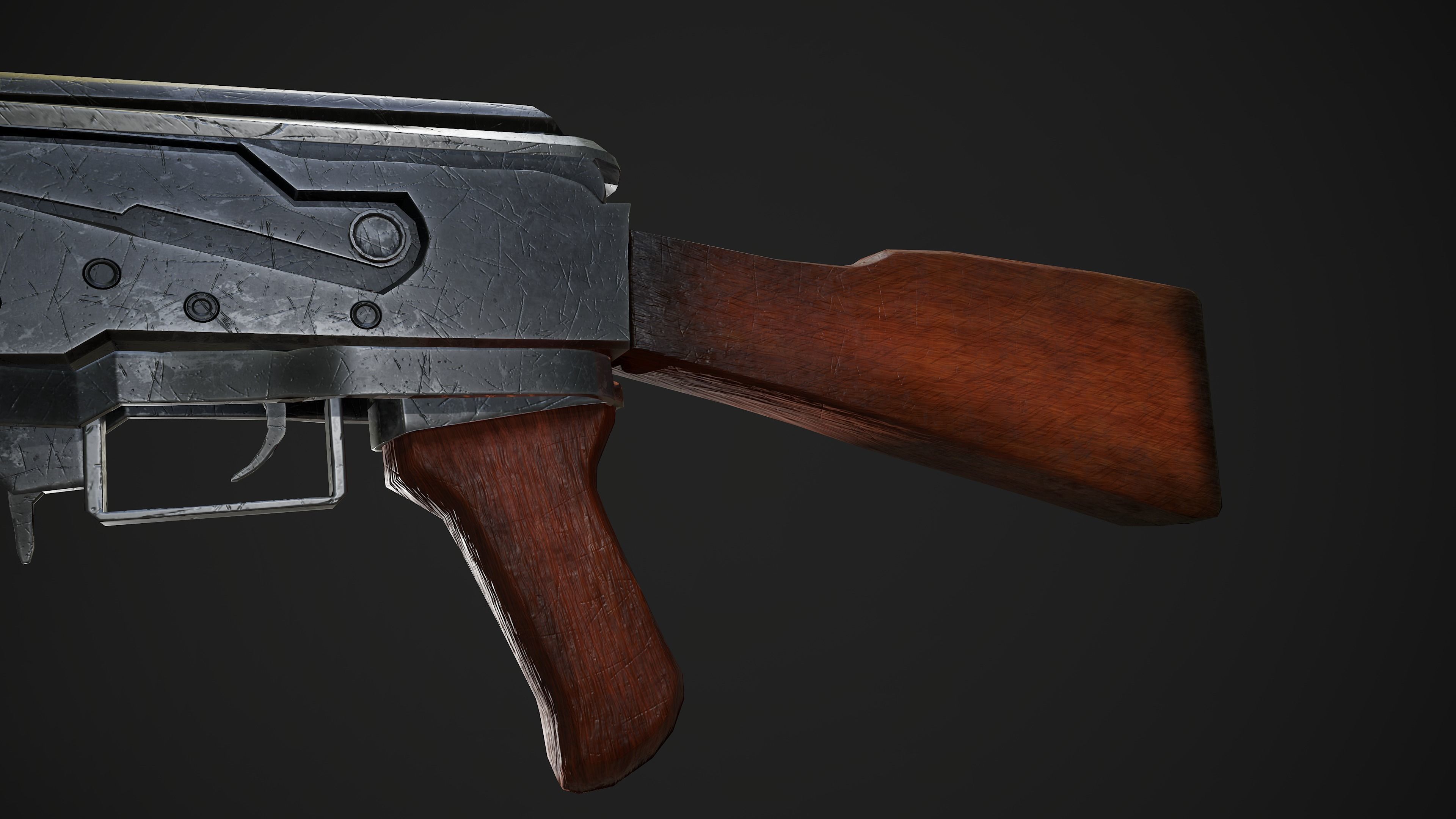 Gobline rifle Low-poly 3D model_14