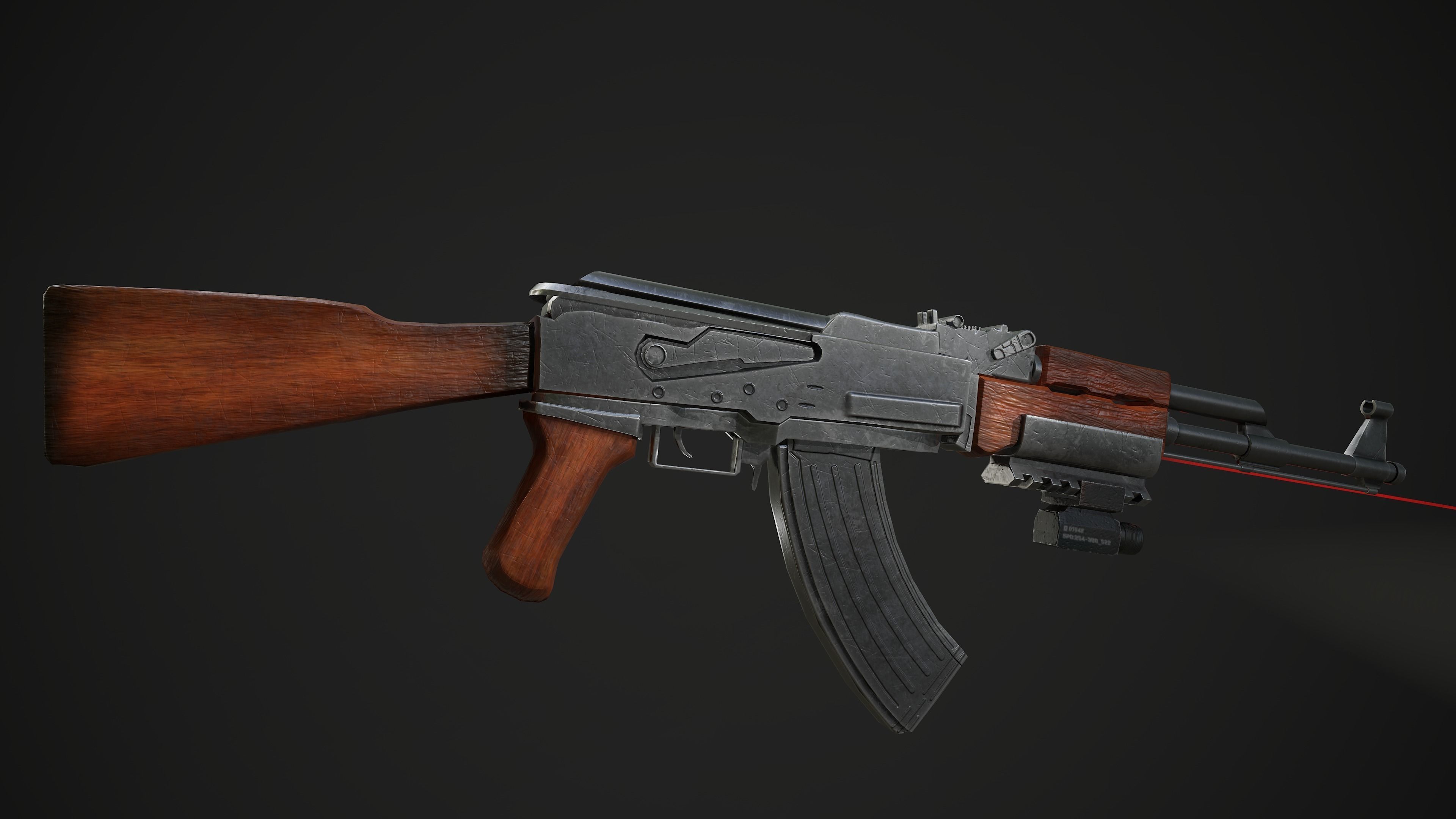 Gobline rifle Low-poly 3D model_11