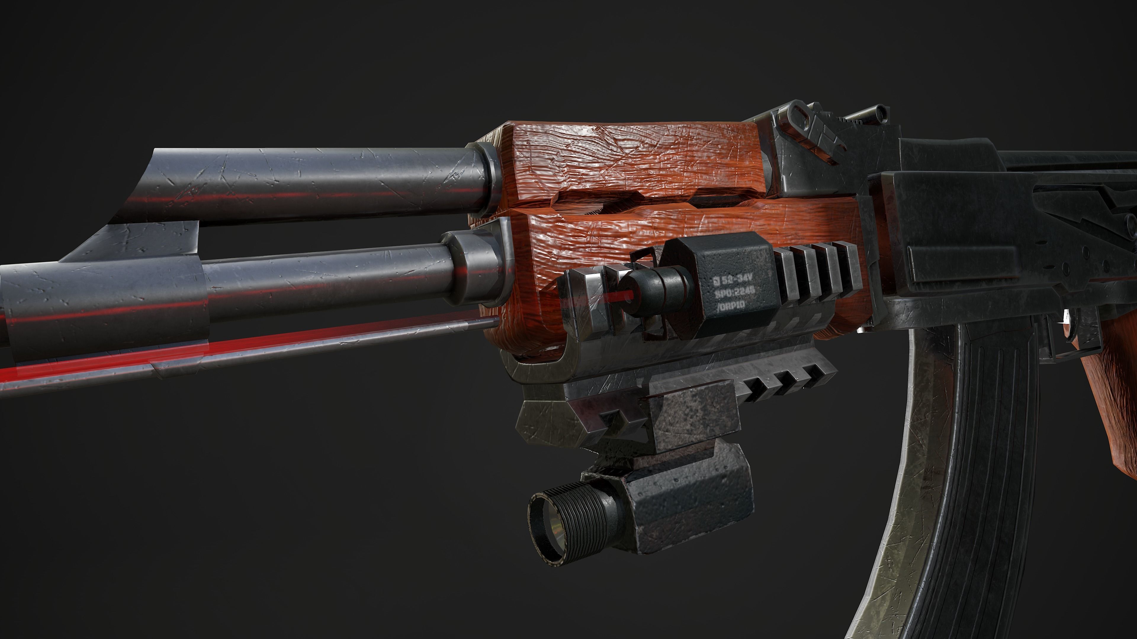 Gobline rifle Low-poly 3D model_12