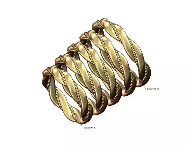 Beaded braided motif fashion band US sizes 5to9