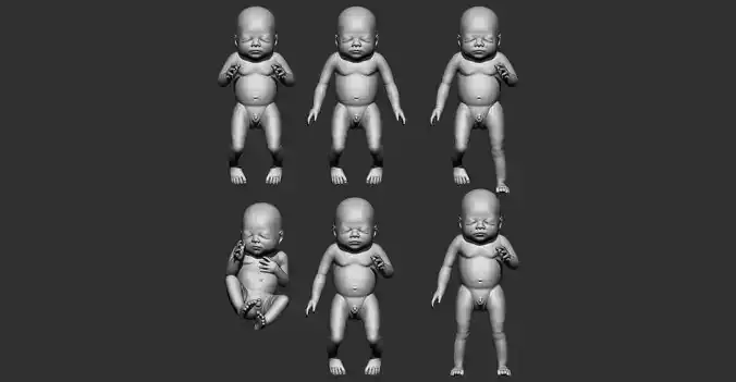 New born baby Boy 3d model for 3d printing multi poses 3D print model