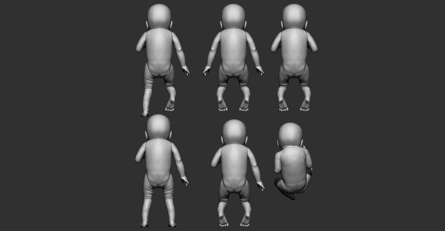 New born baby Boy 3d model for 3d printing multi poses 3D print model_1