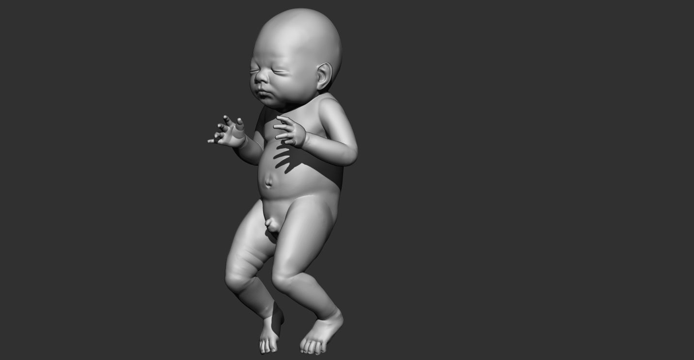 New born baby Boy 3d model for 3d printing multi poses 3D print model_11