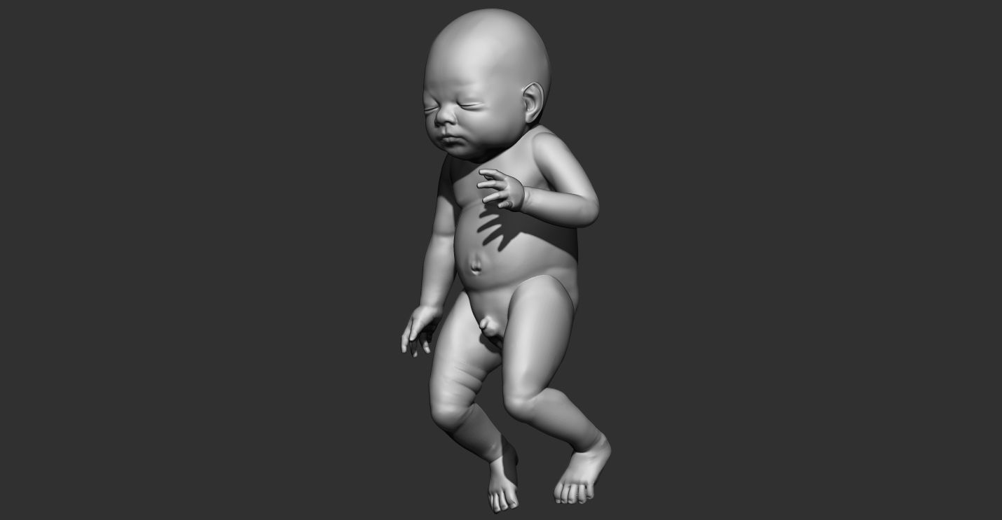 New born baby Boy 3d model for 3d printing multi poses 3D print model_6