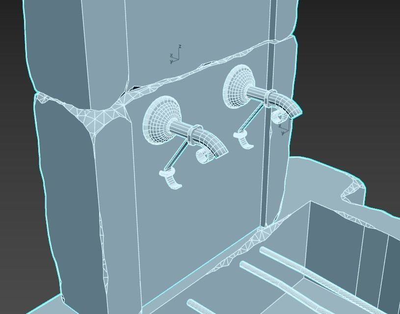 Old Public Fountain 3D model_8