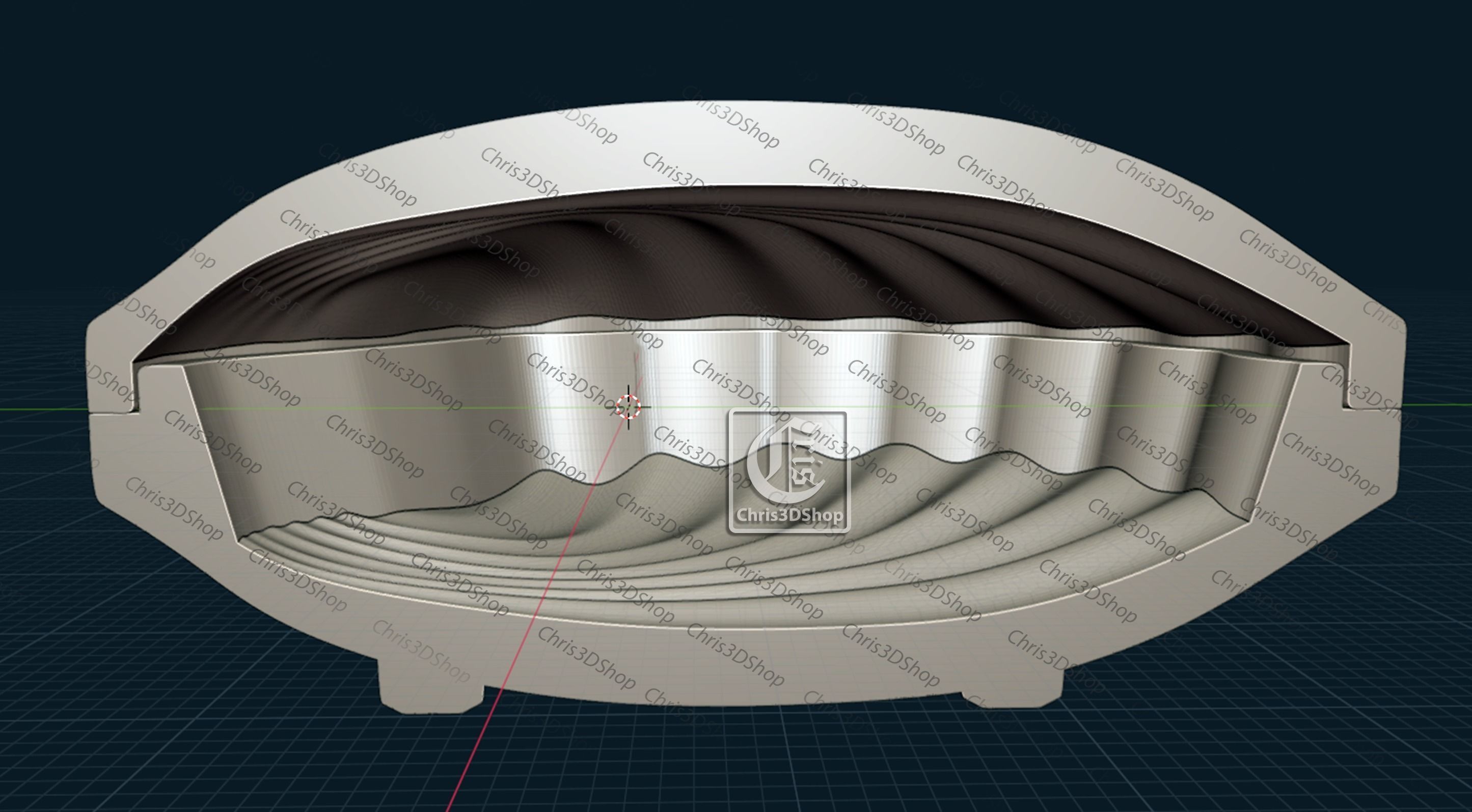 Sea Shell Jewelry Box -3D STL for CNC and 3D Printer 3D print model_3