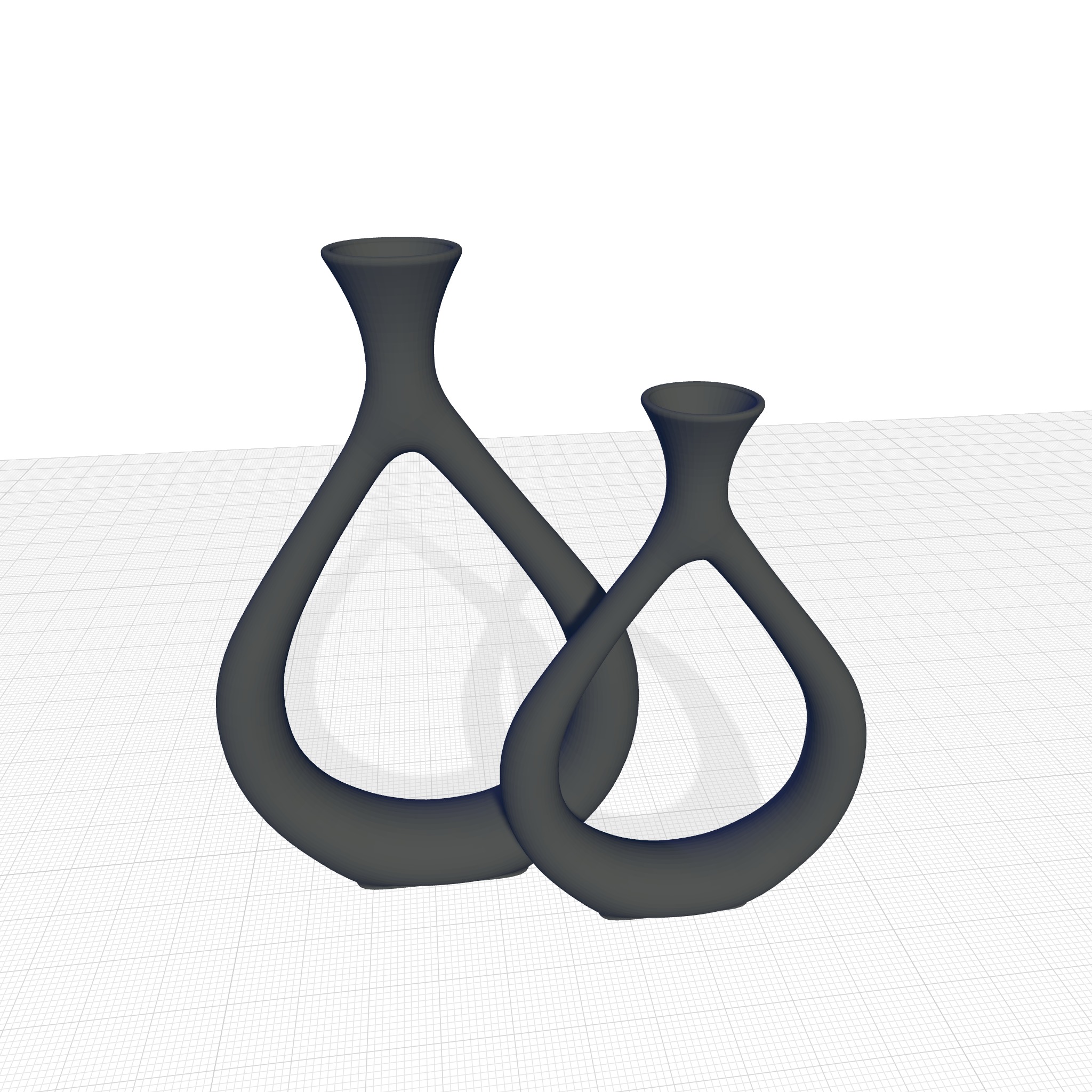  Tompson Antique Silver Table Vase Set 3D model_4