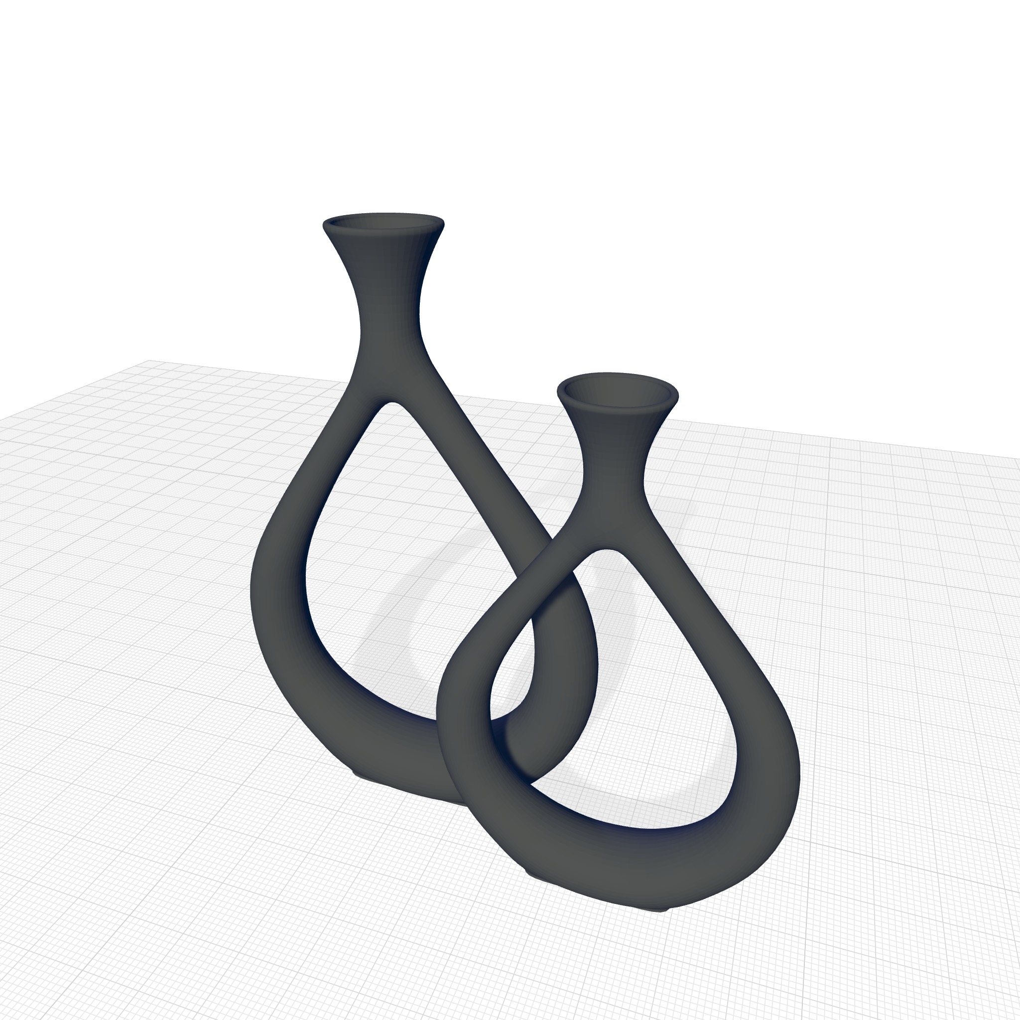  Tompson Antique Silver Table Vase Set 3D model_5