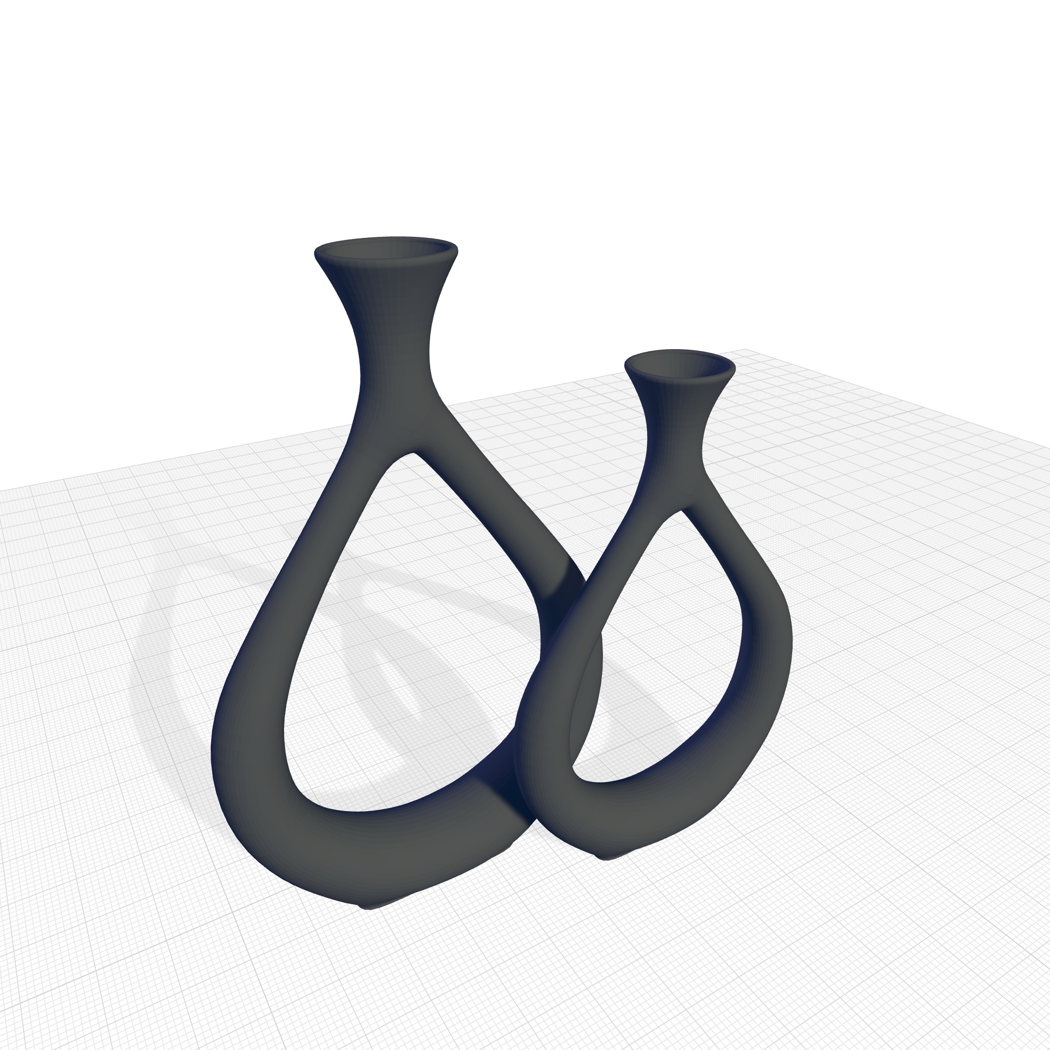  Tompson Antique Silver Table Vase Set 3D model_2