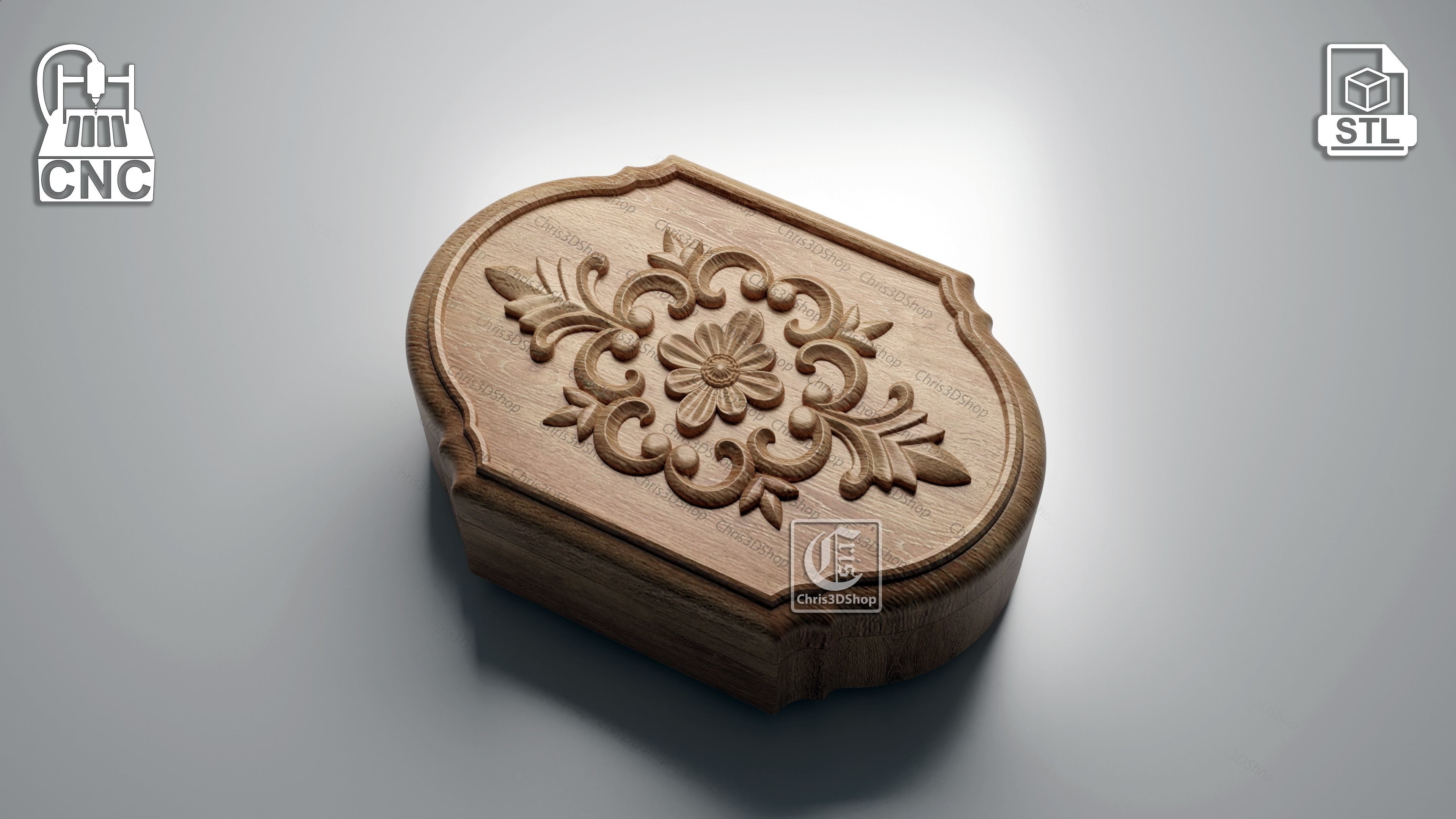 Jewelry Boxes Pack 3 - Files for CNC and 3D Printer 3D print model_4