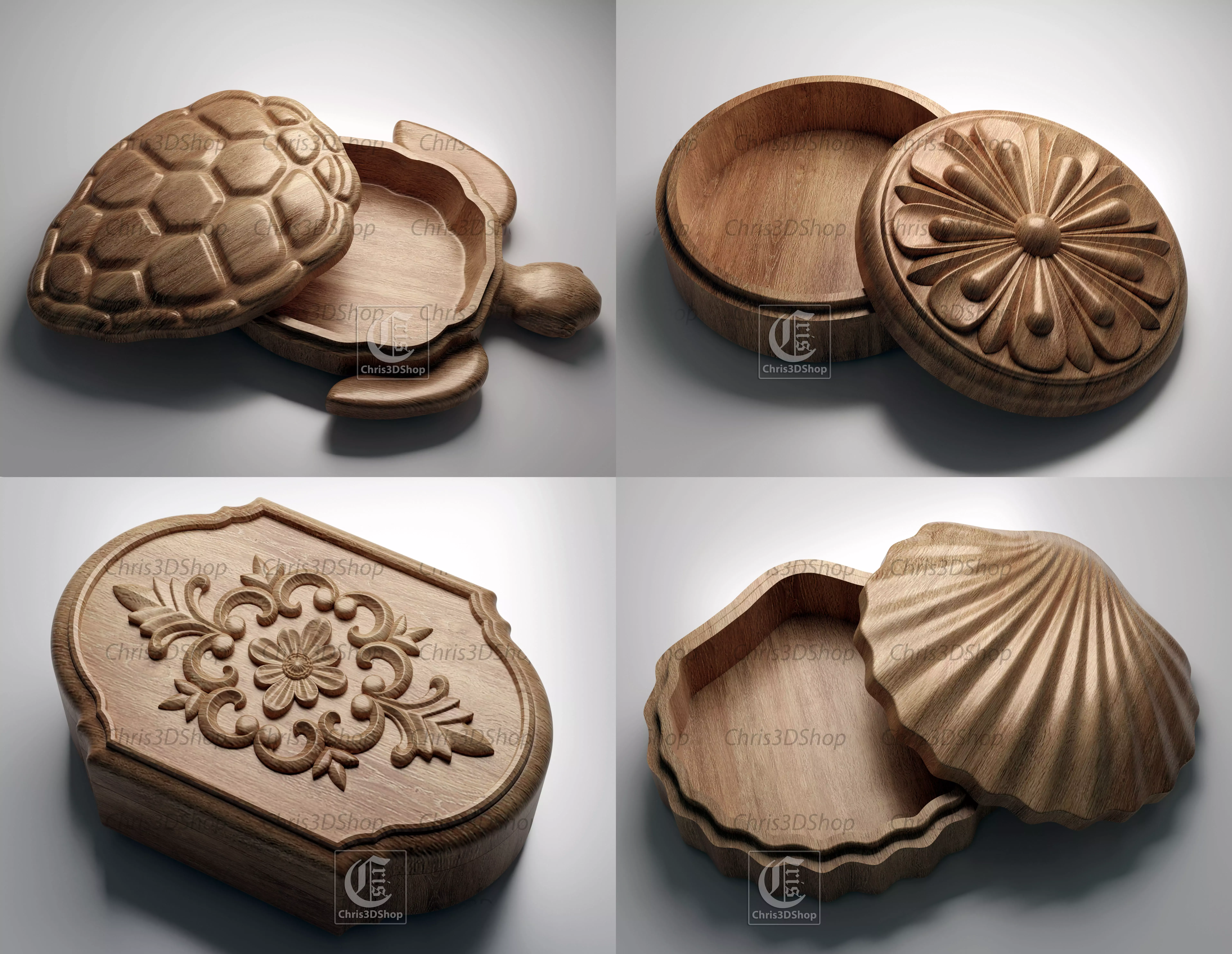 Jewelry Boxes Pack 3 - Files for CNC and 3D Printer 3D print model_0