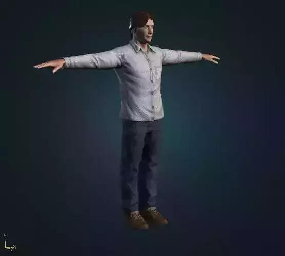 3D Rigged Human Character Model For Games And CGI Films