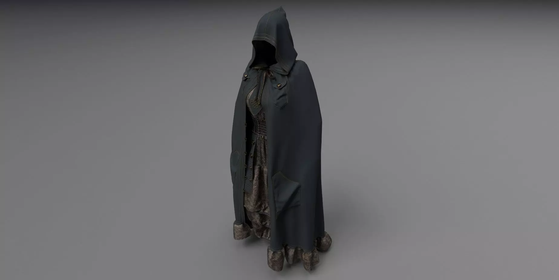 Cloak with pockets 3D model