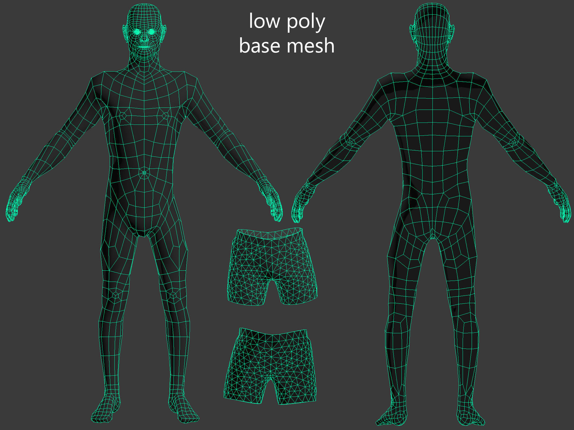 Human Model Generic Thin Male Low-poly 3D model_6