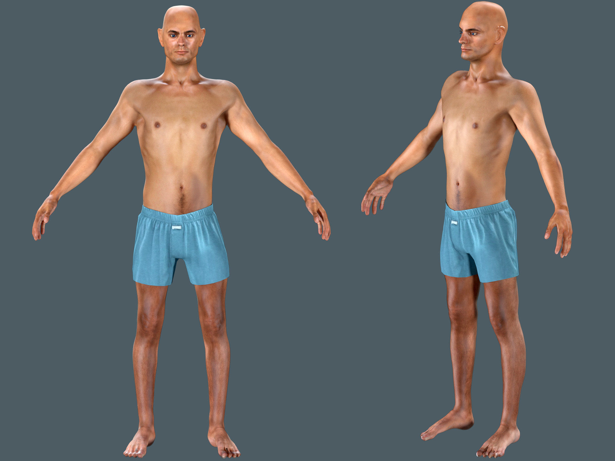 Human Model Generic Thin Male Low-poly 3D model_3