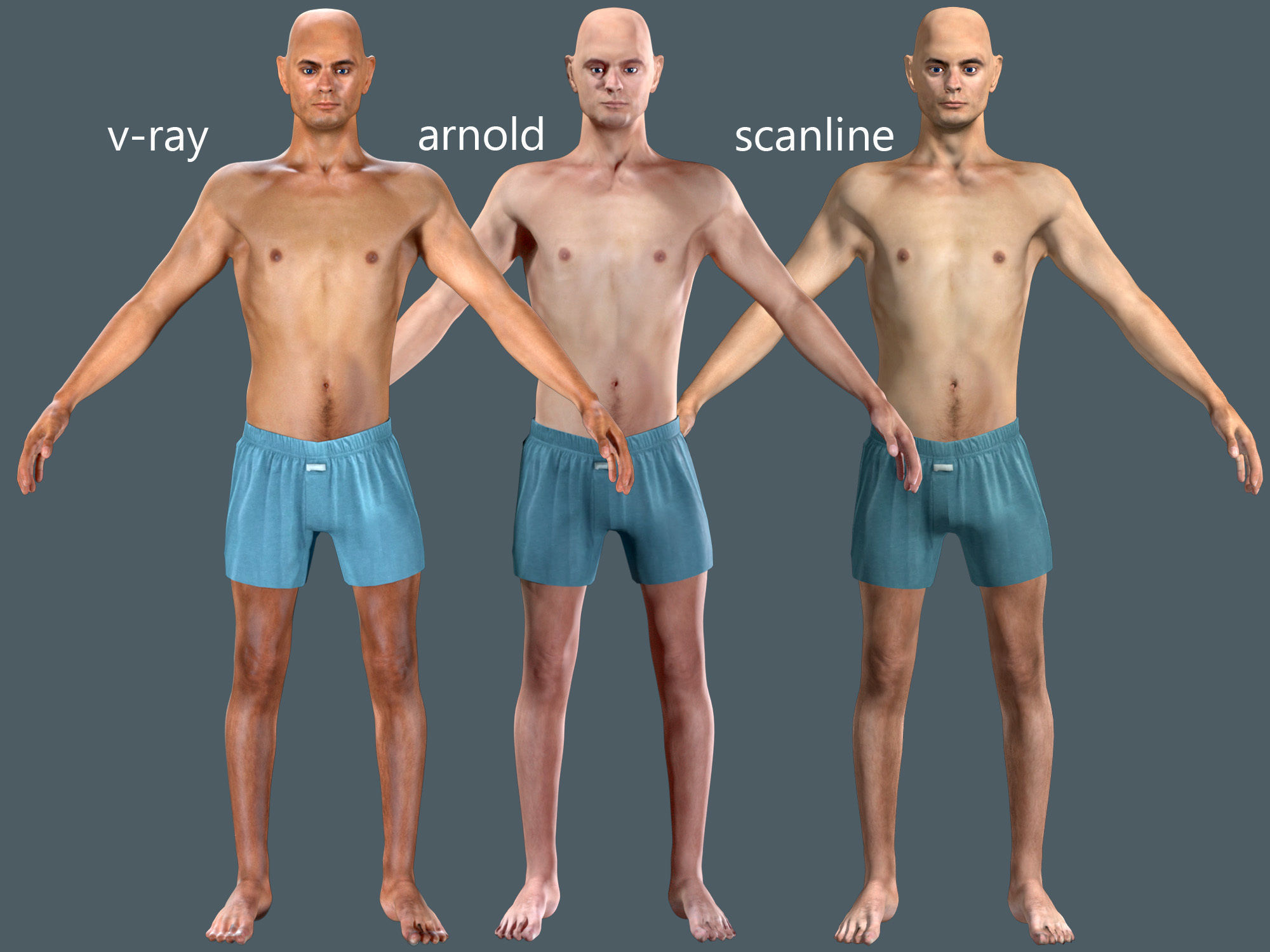 Human Model Generic Thin Male Low-poly 3D model_5