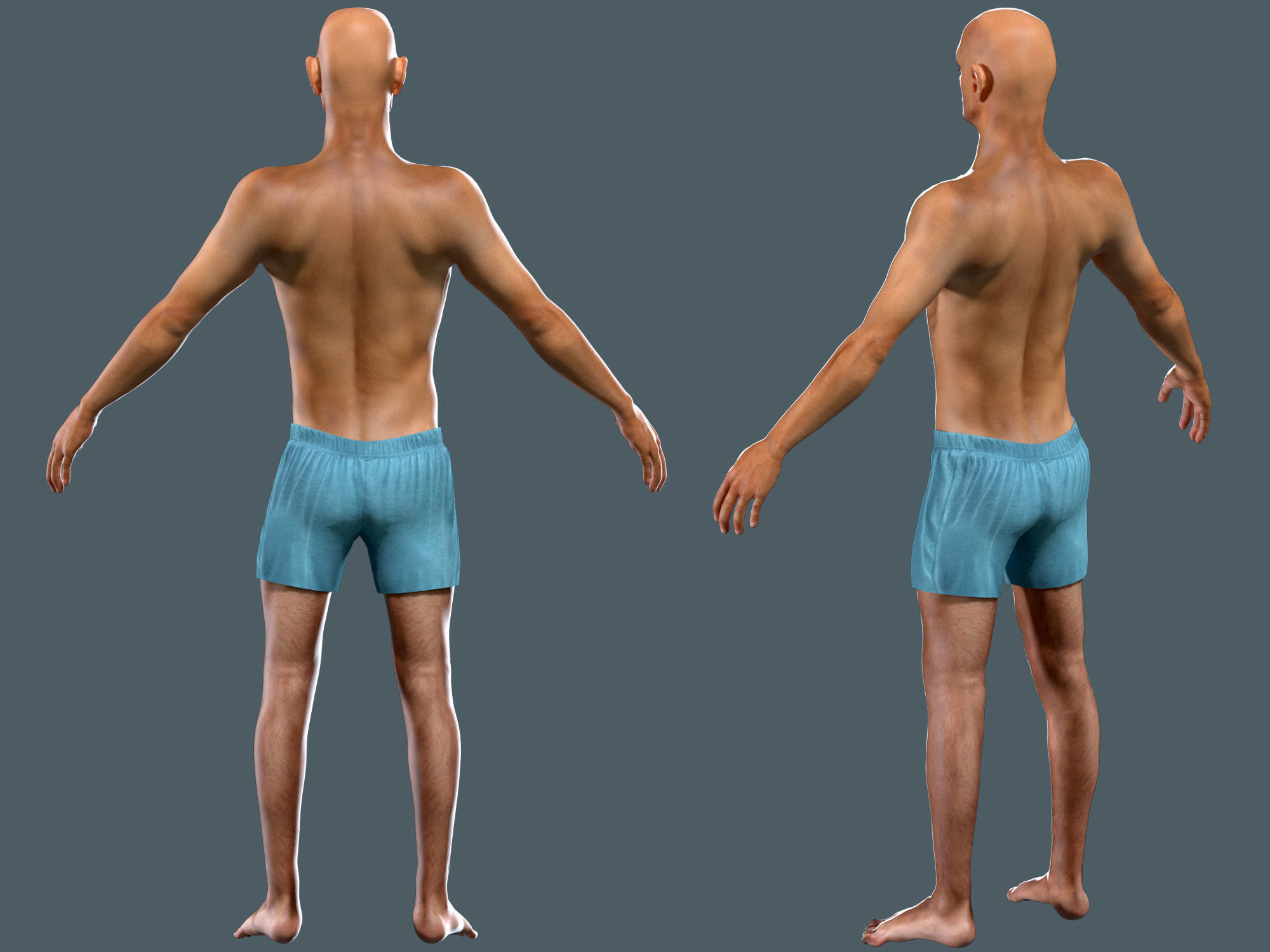 Human Model Generic Thin Male Low-poly 3D model_4