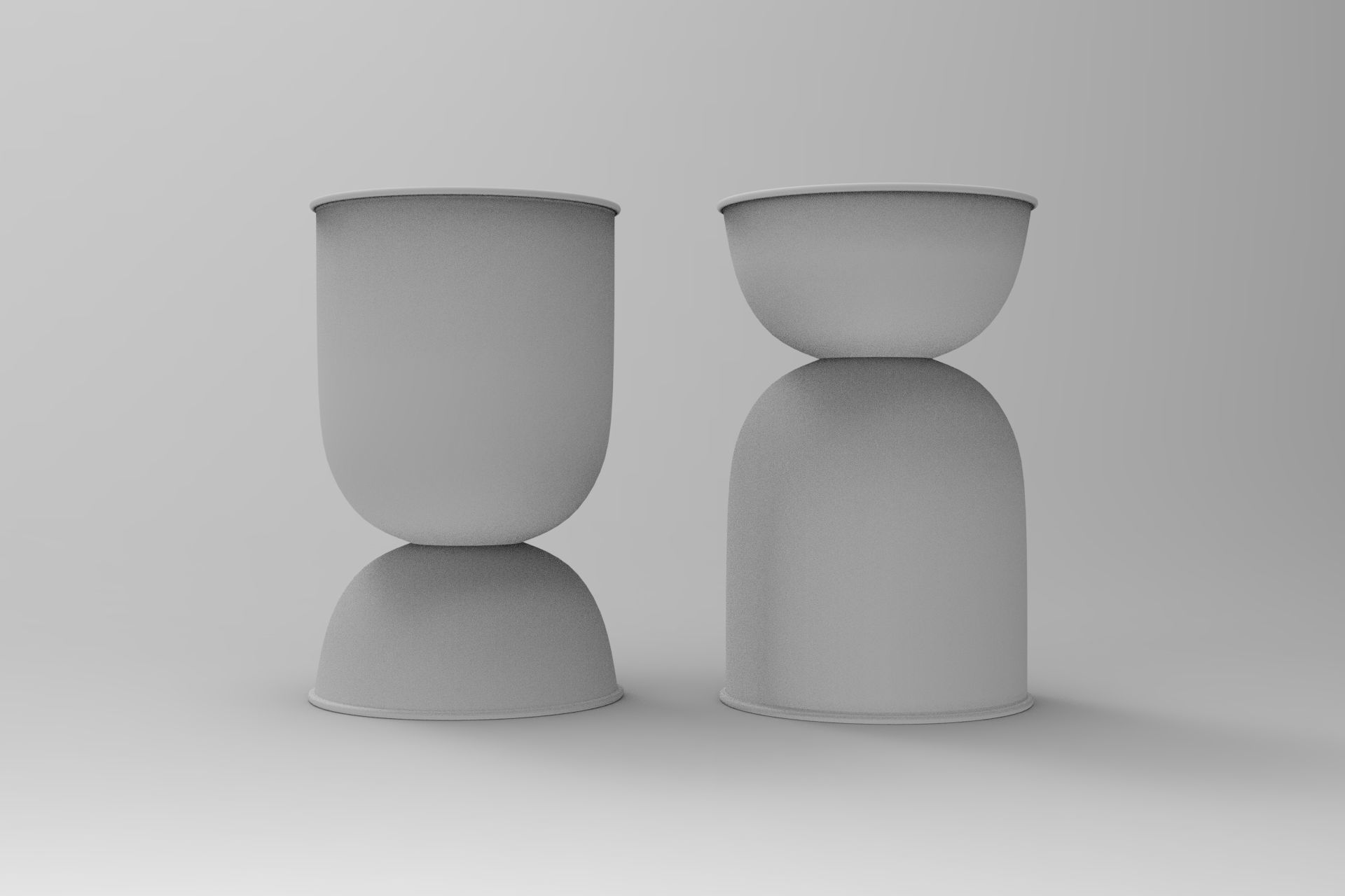 Hourglass Pot Low-poly 3D model_7