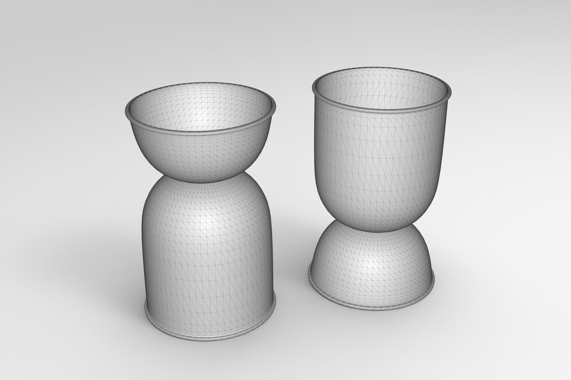 Hourglass Pot Low-poly 3D model_5
