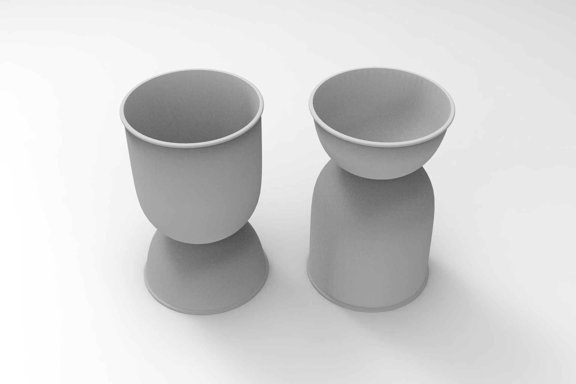 Hourglass Pot Low-poly 3D model_8