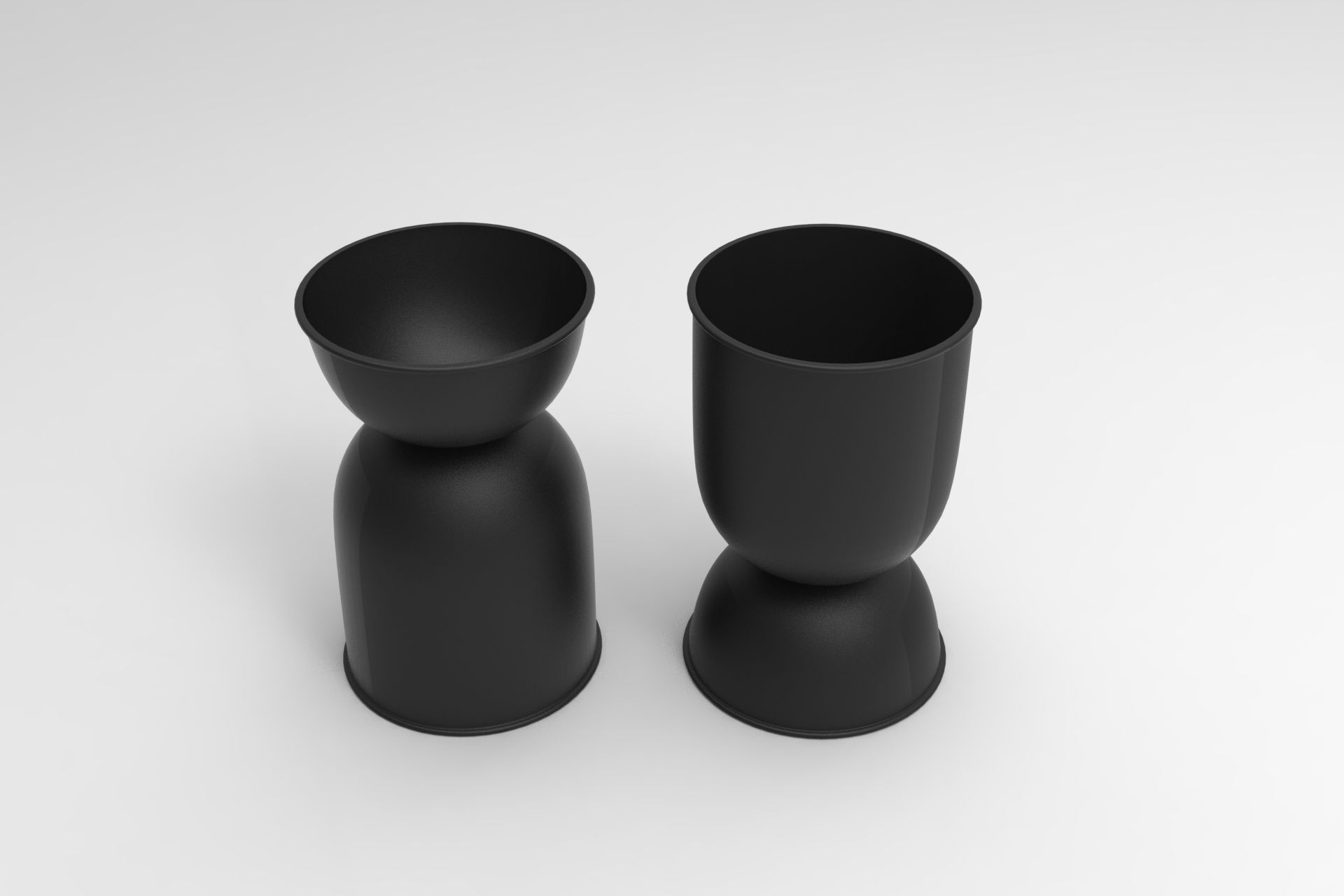Hourglass Pot Low-poly 3D model_3