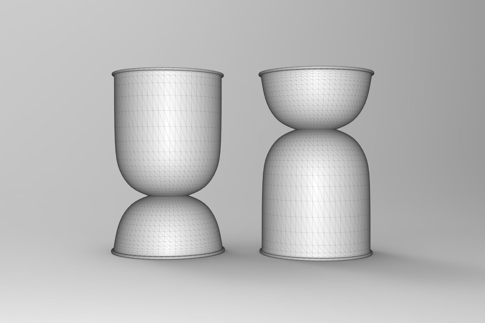 Hourglass Pot Low-poly 3D model_6