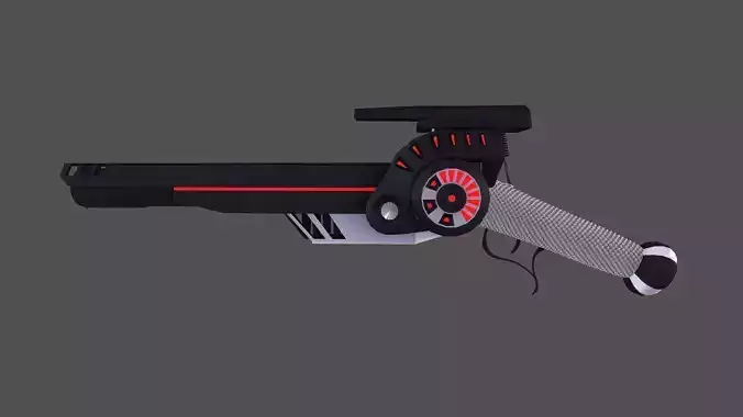 Hi-tech pistol  Low-poly 3D model