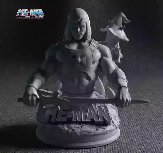 HE - MAN and ORKO BUST MASTER OF UNIVERSE 3D print model fan art