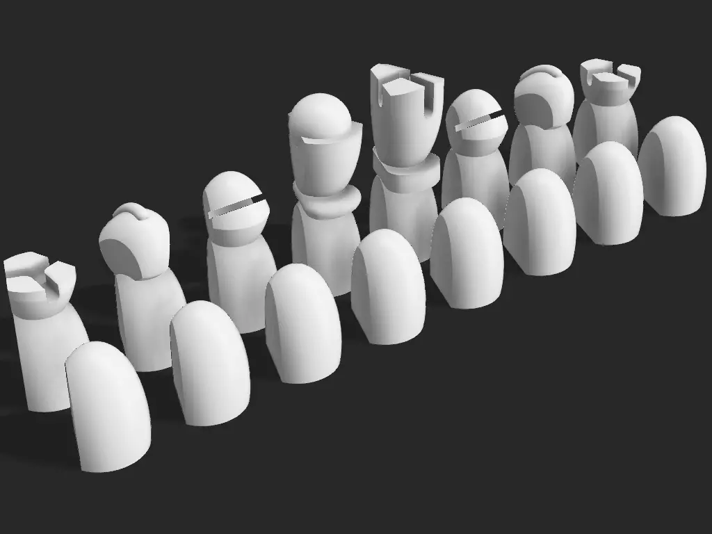 Minimal Chess set Free 3D print model