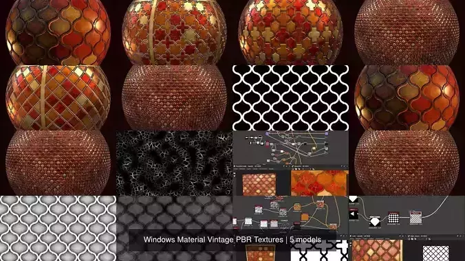 Windows Material Vintage PBR Textures