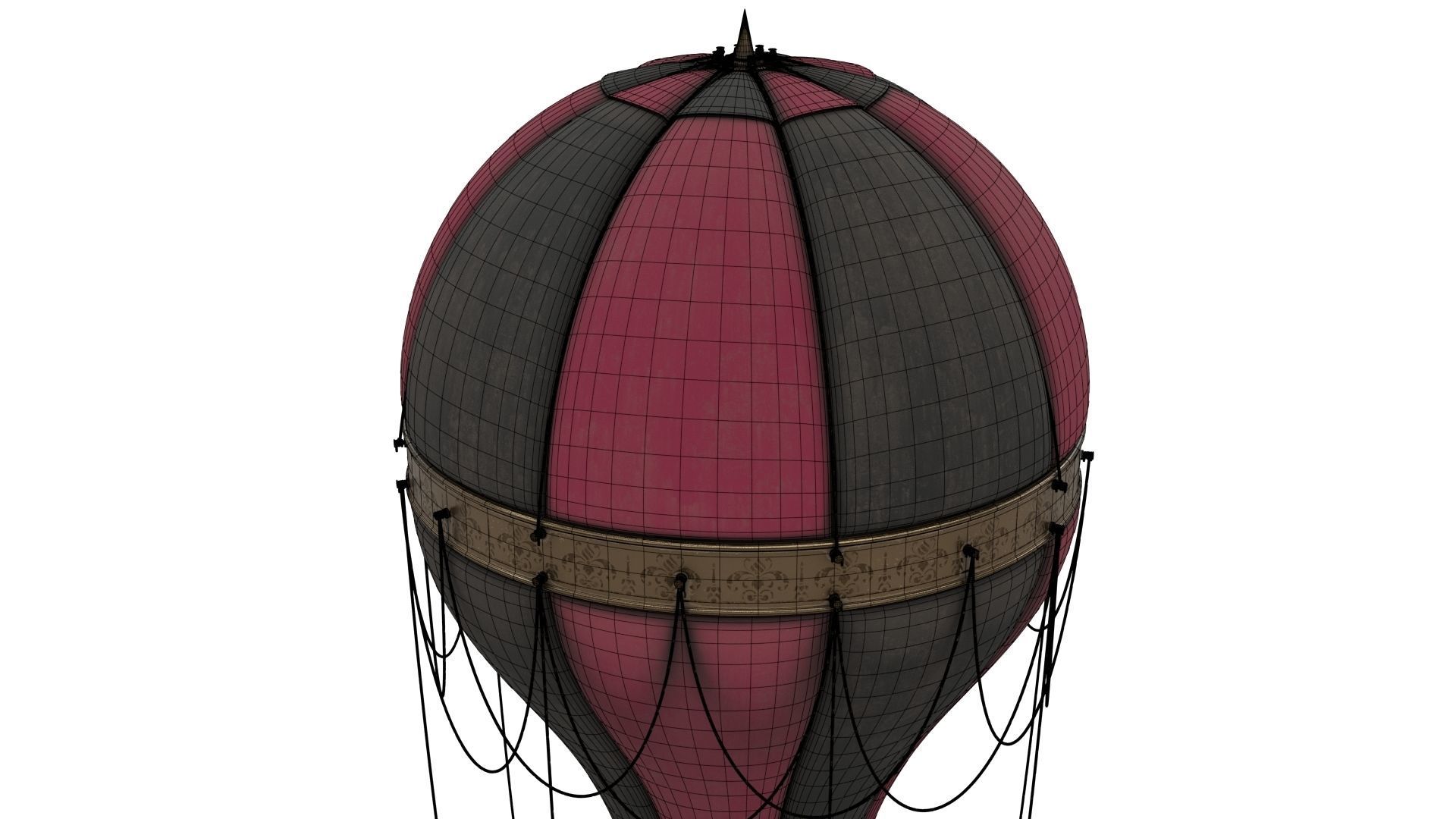 Steampunk Hot Air Balloon 3D model_17