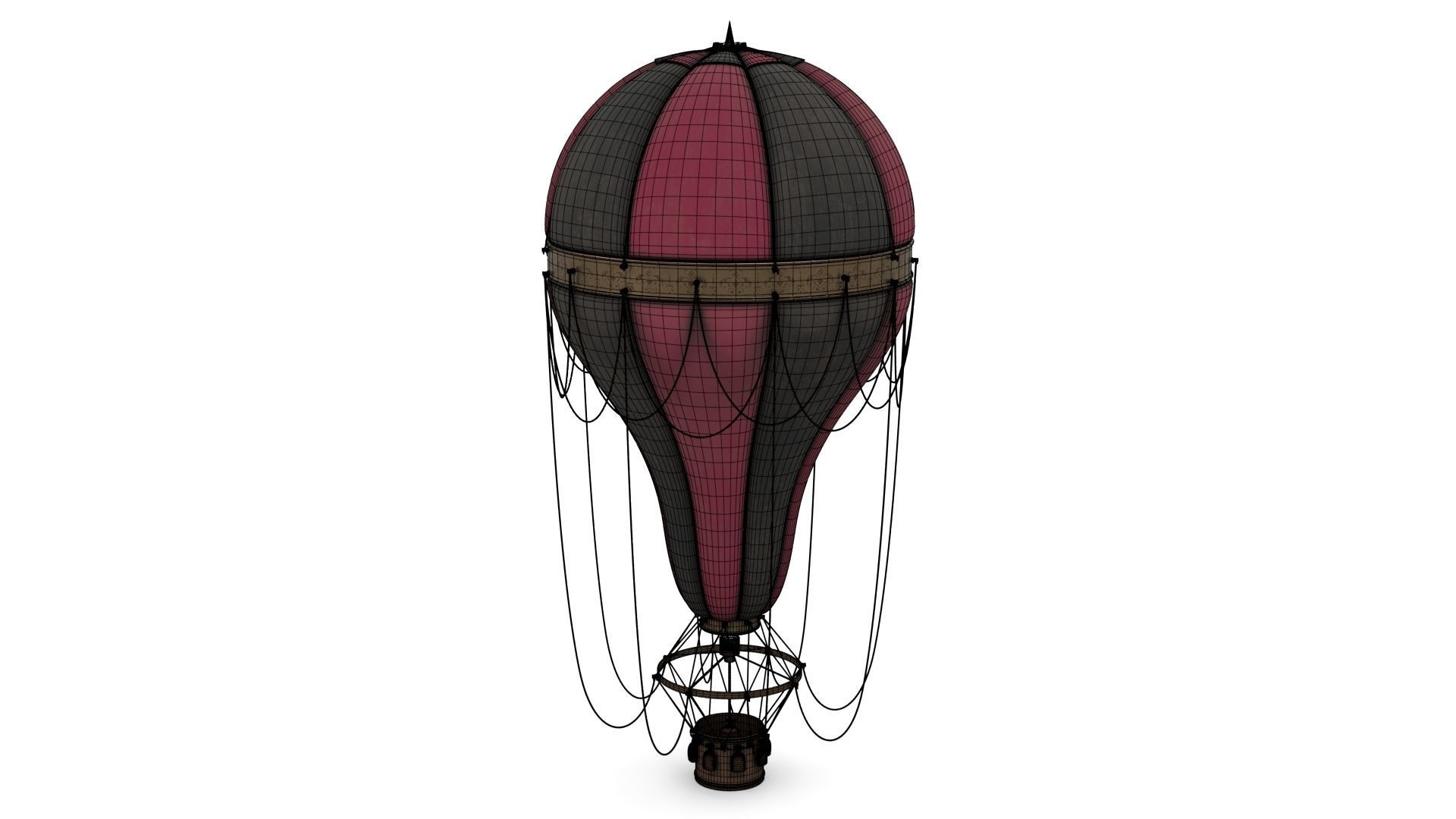 Steampunk Hot Air Balloon 3D model_14
