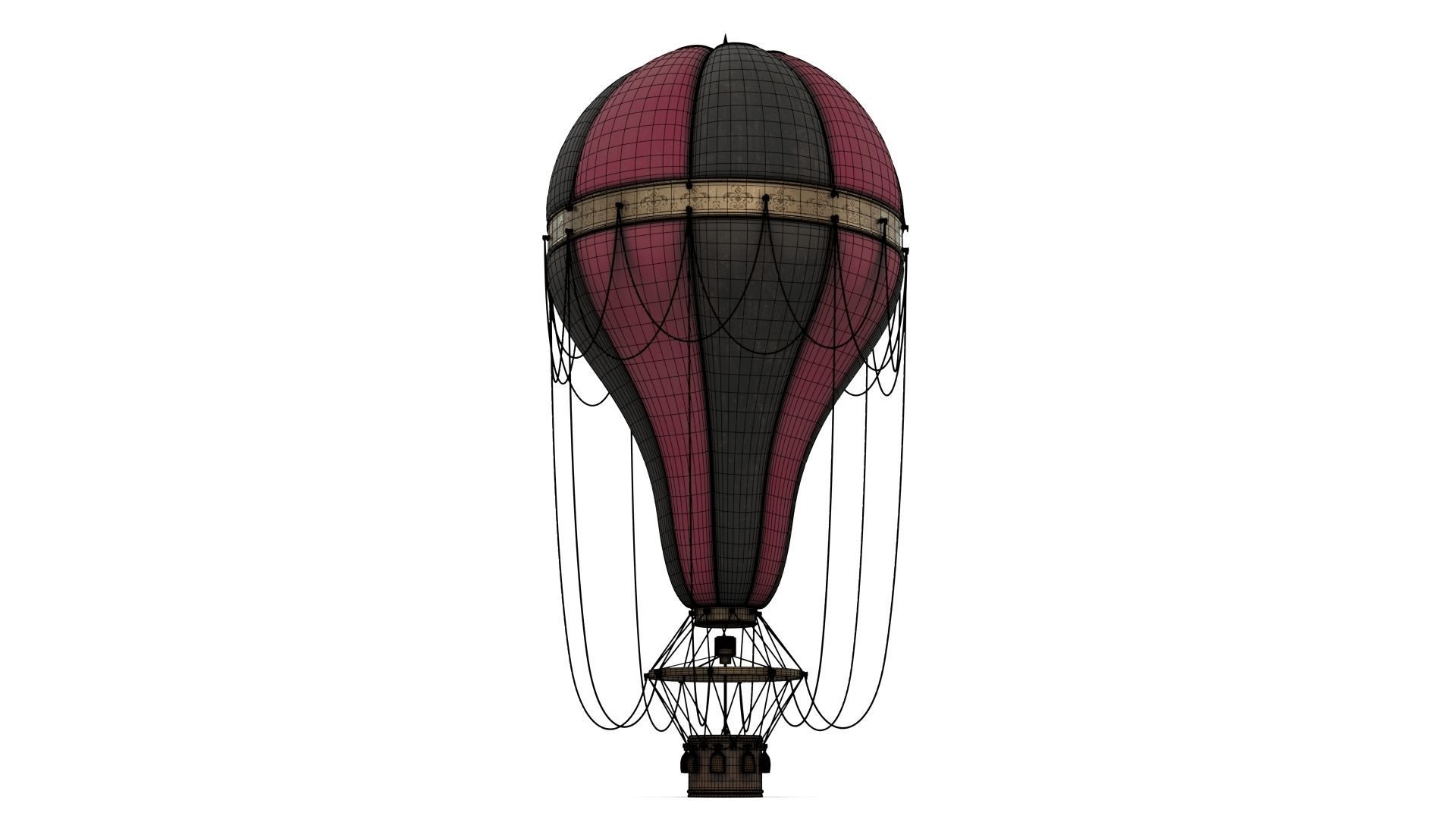 Steampunk Hot Air Balloon 3D model_13