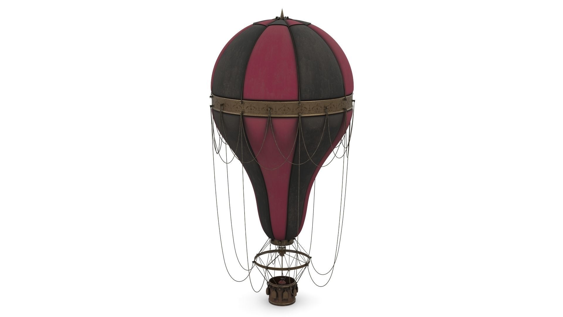 Steampunk Hot Air Balloon 3D model_4