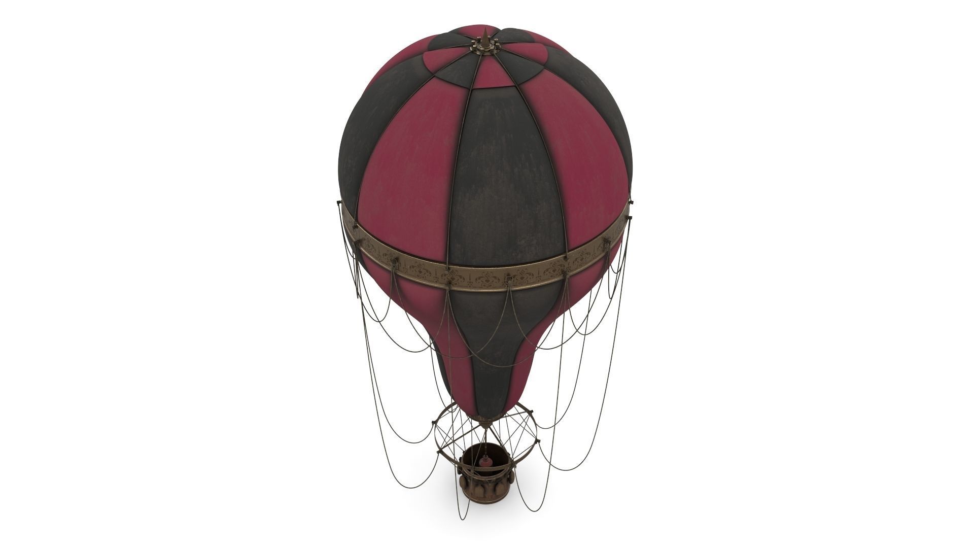 Steampunk Hot Air Balloon 3D model_2