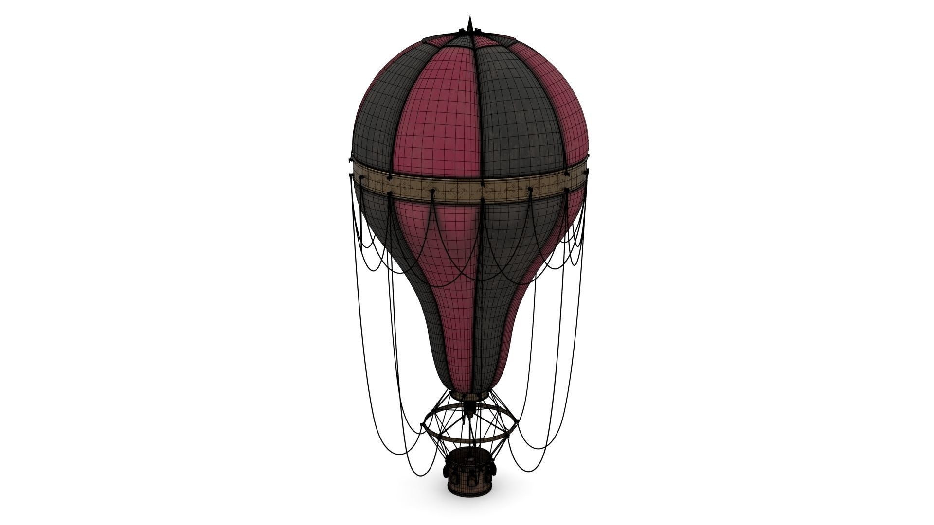 Steampunk Hot Air Balloon 3D model_10