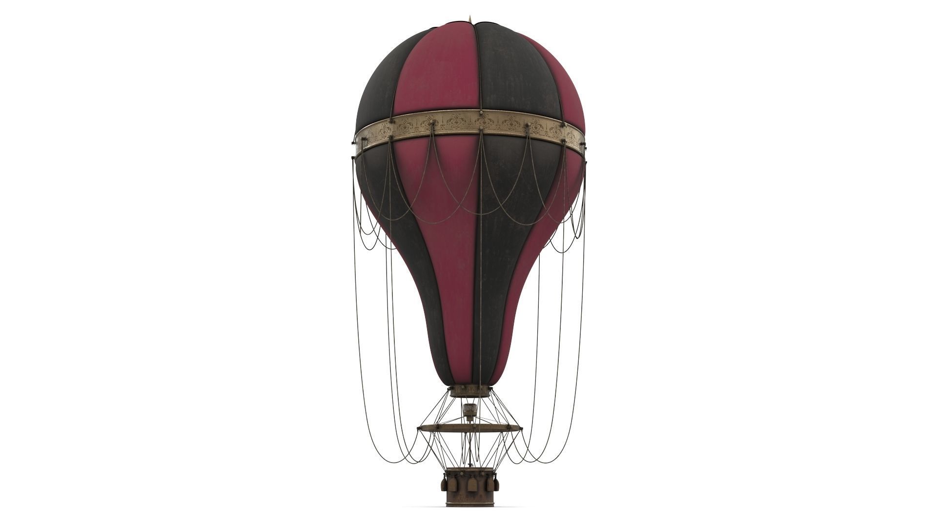 Steampunk Hot Air Balloon 3D model_9