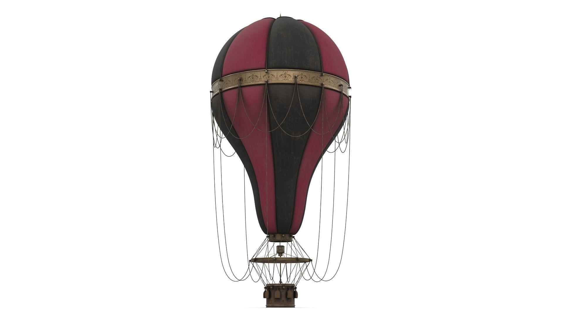 Steampunk Hot Air Balloon 3D model_3