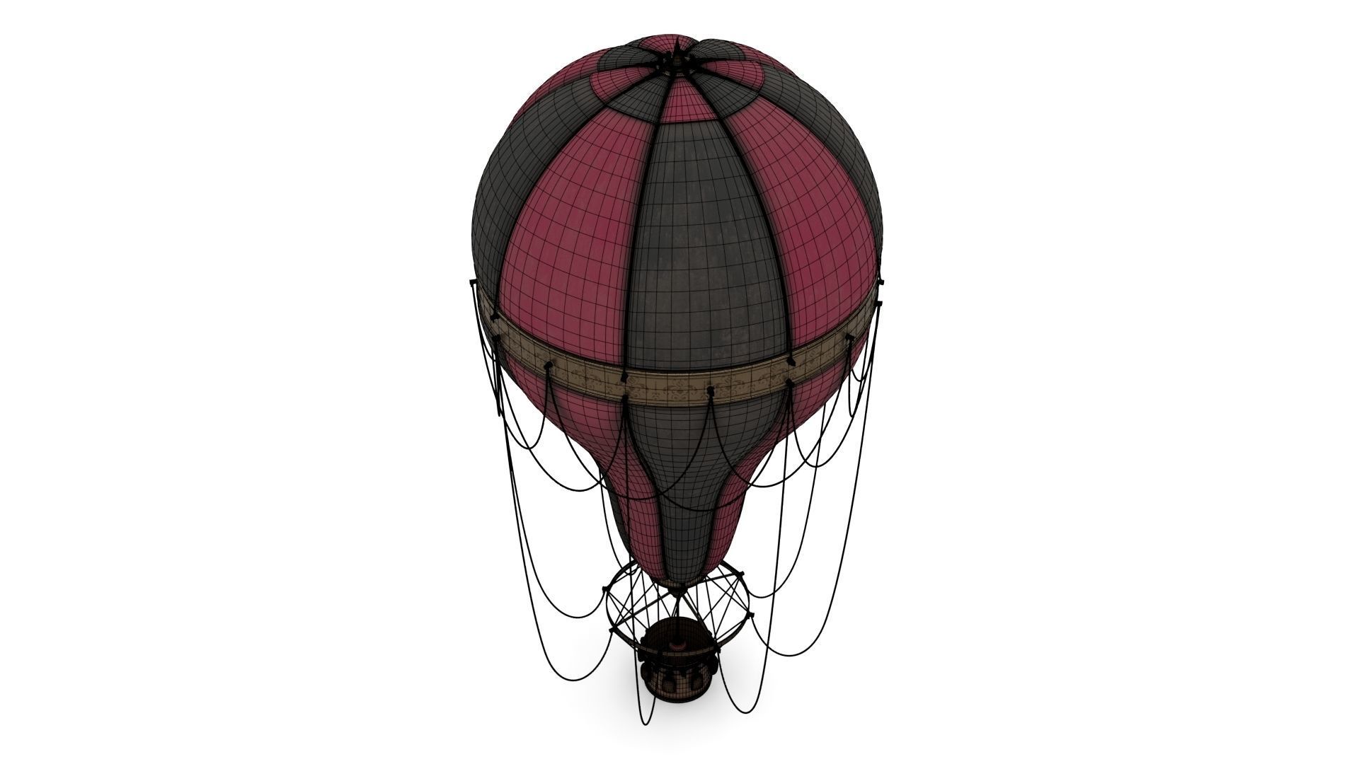 Steampunk Hot Air Balloon 3D model_12