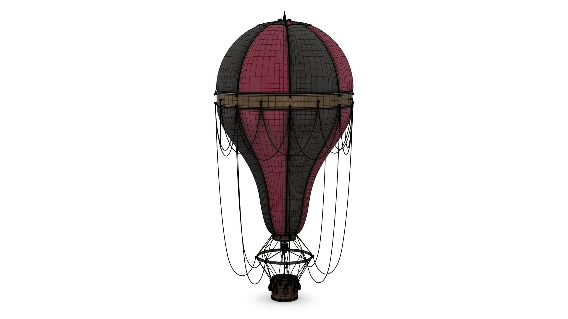 Steampunk Hot Air Balloon 3D model_15
