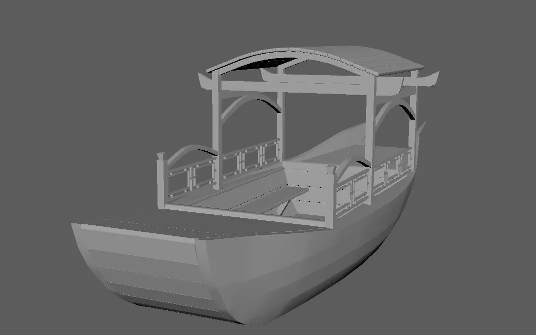 A Boat chinese Free low-poly 3D model