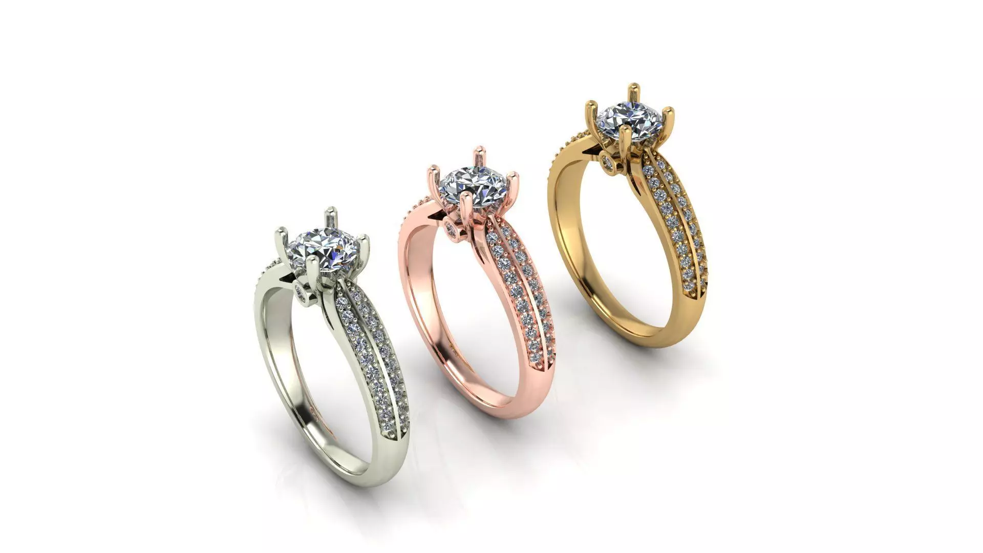 Special designed women solitaire ring 3D print model_0