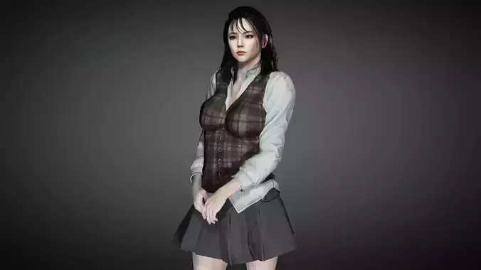 AAA Realistic Female Character 17 Low-poly 3D model