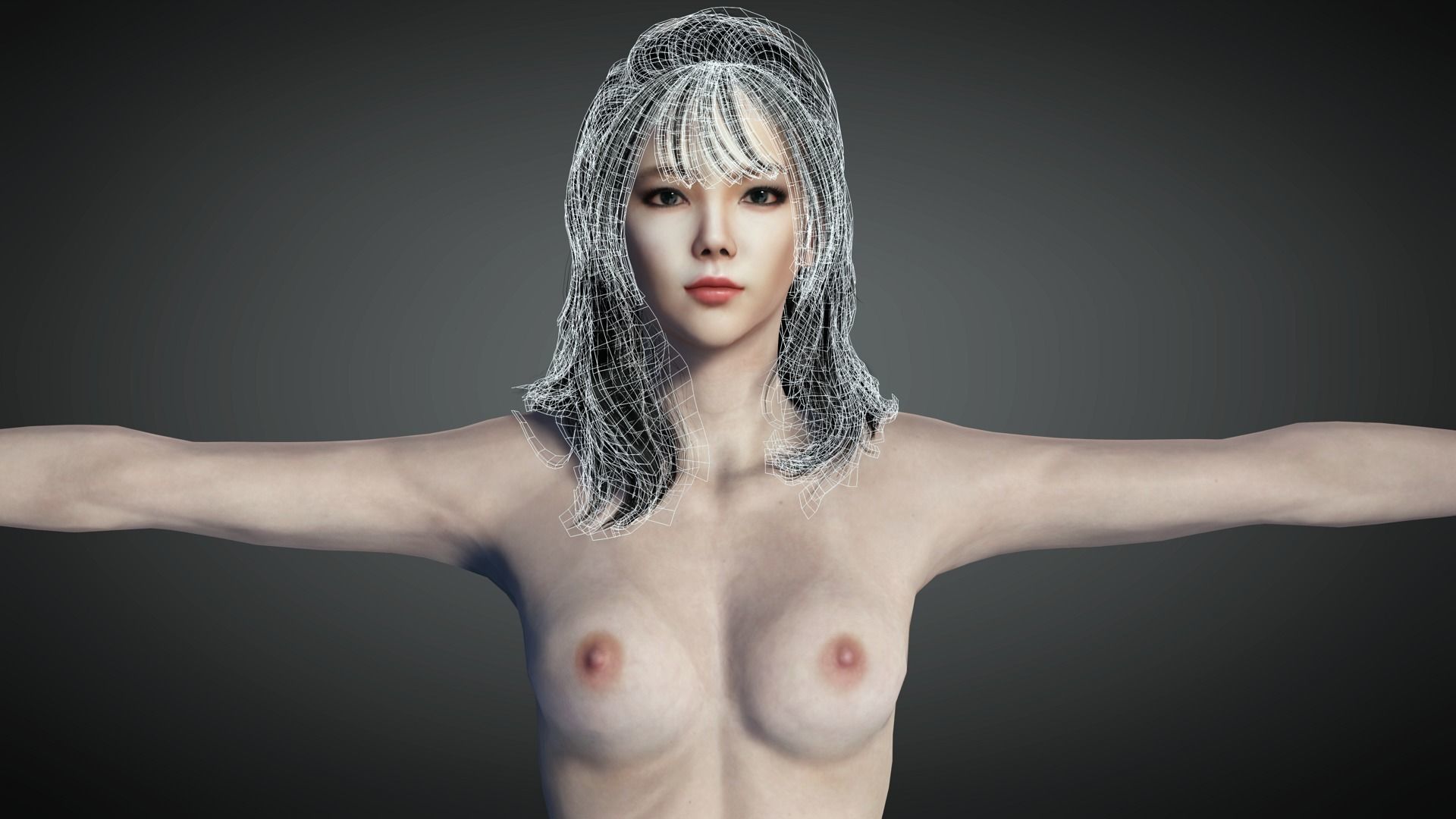 AAA Realistic Female Character 17 Low-poly 3D model_25