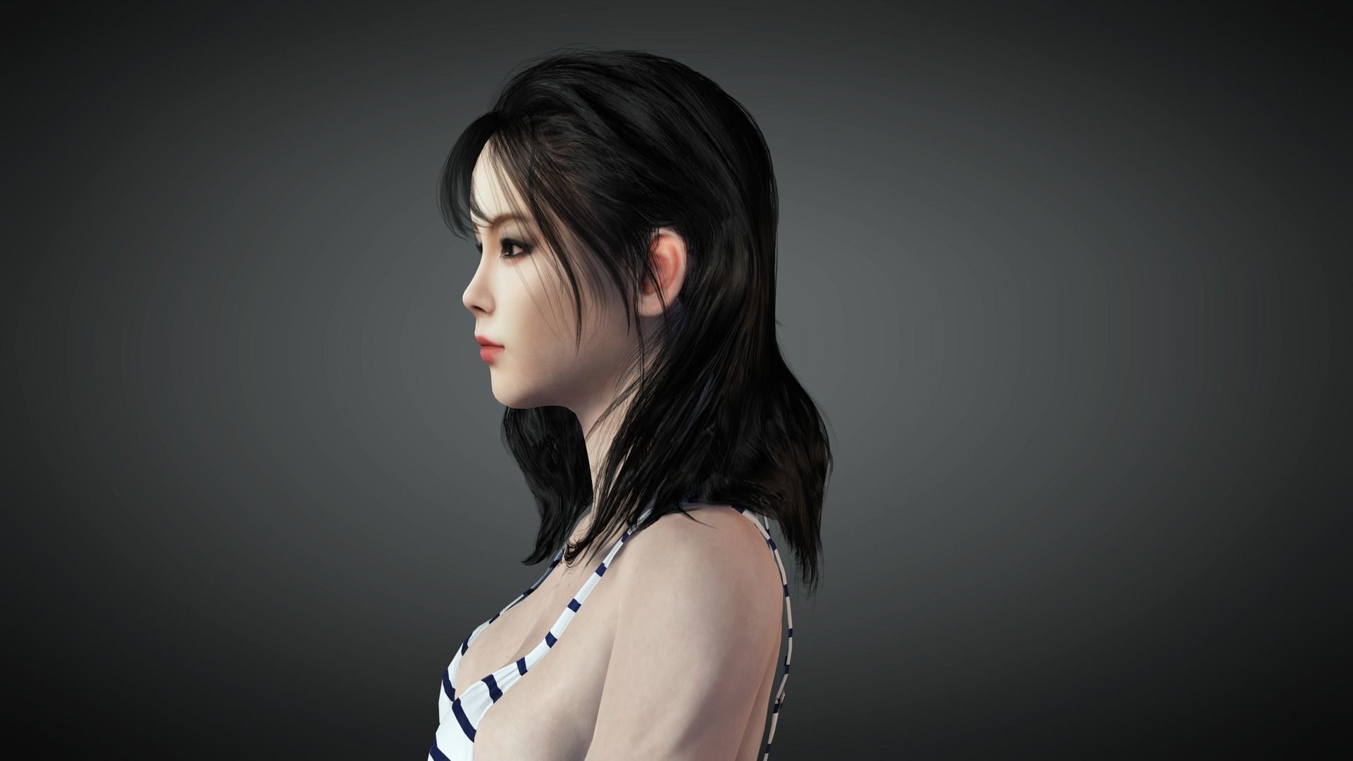 AAA Realistic Female Character 17 Low-poly 3D model_22