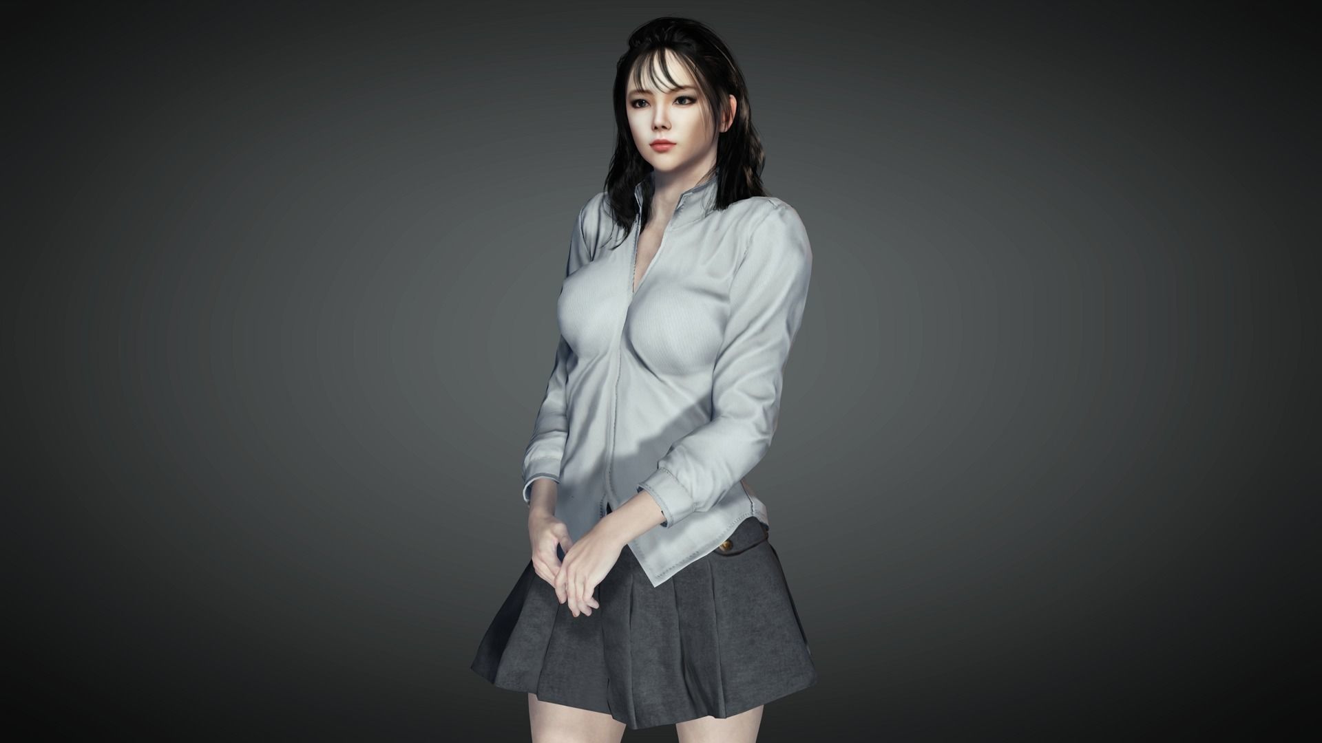 AAA Realistic Female Character 17 Low-poly 3D model_5