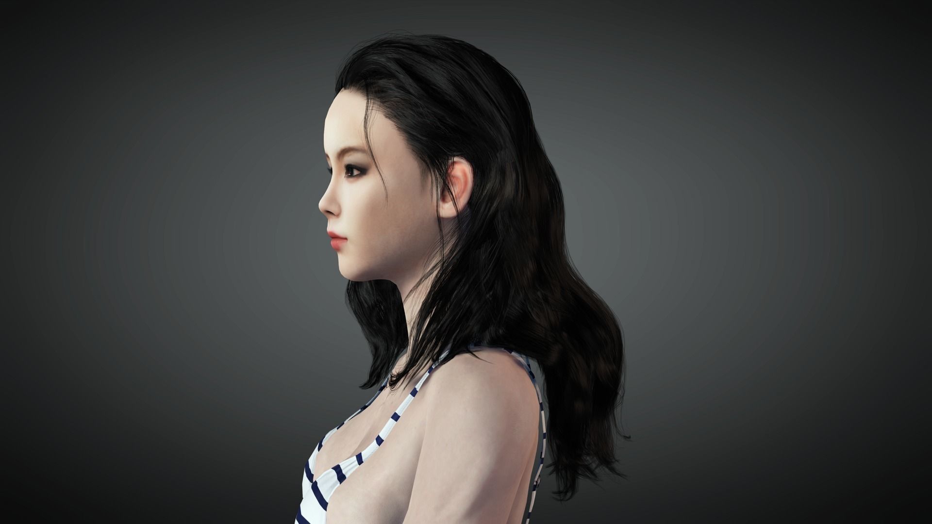 AAA Realistic Female Character 17 Low-poly 3D model_20