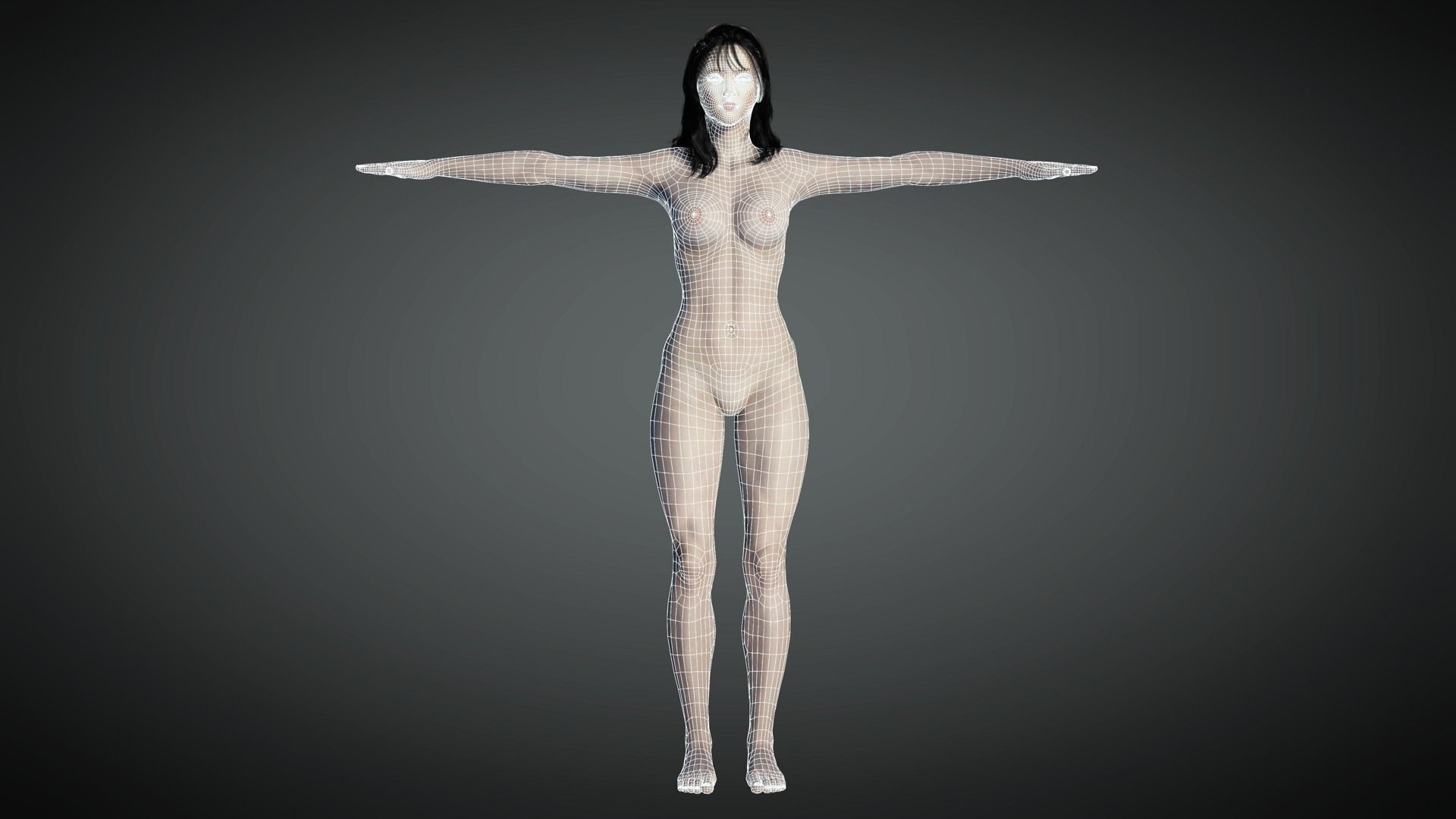 AAA Realistic Female Character 17 Low-poly 3D model_24