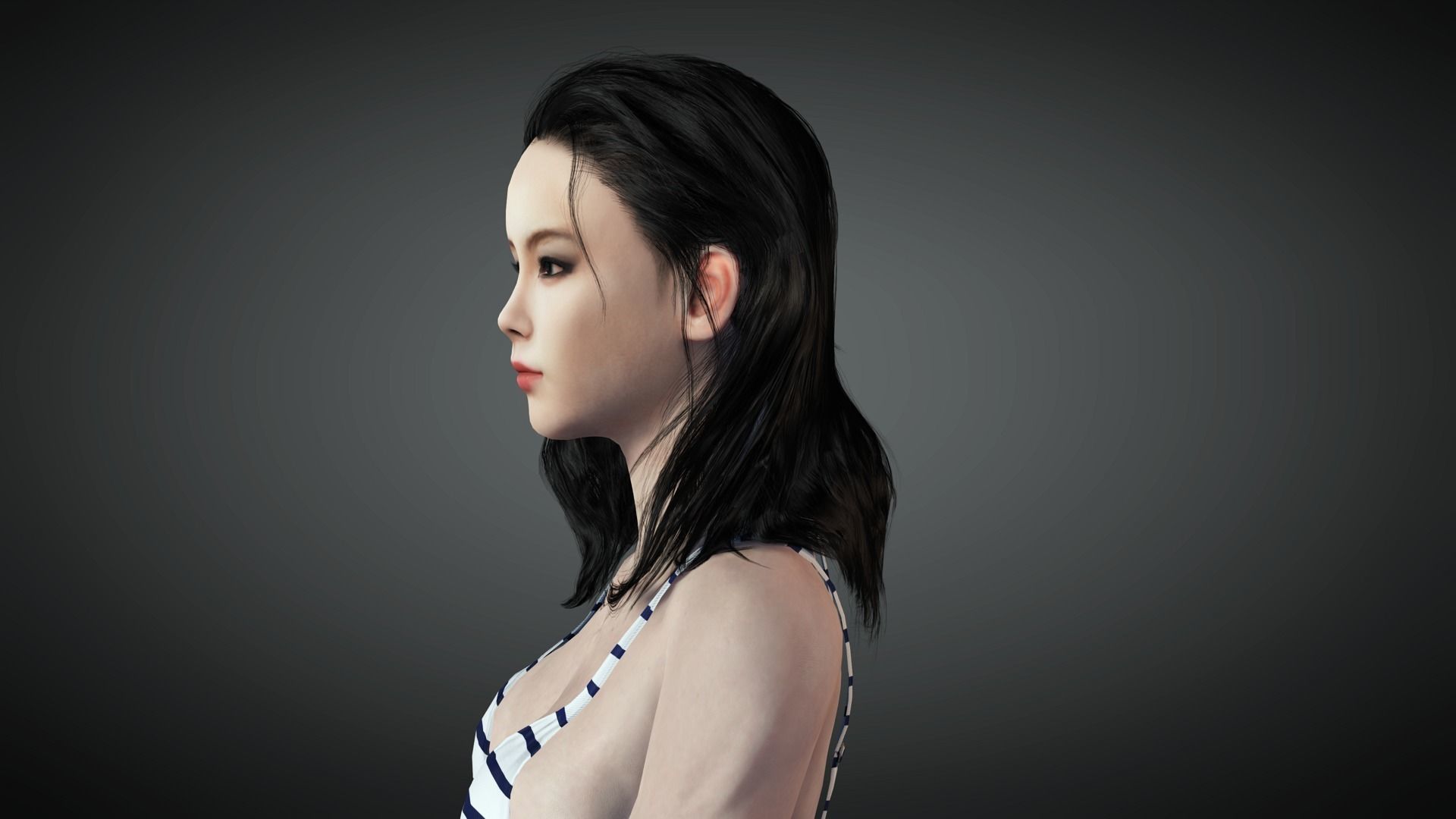 AAA Realistic Female Character 17 Low-poly 3D model_21